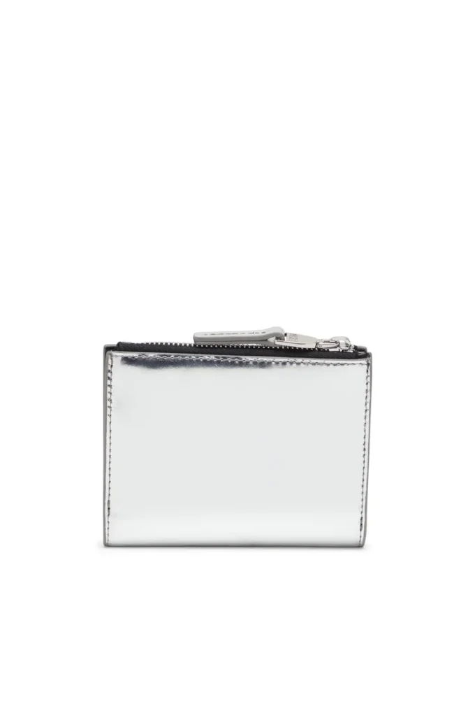 1dr bi-fold zip ii Δερμάτινο πορτοφόλι διπλό με οβάλ λογότυπο D