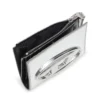 1dr bi-fold zip ii Δερμάτινο πορτοφόλι διπλό με οβάλ λογότυπο D