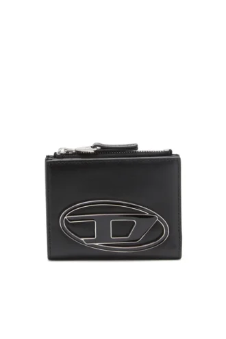 1dr bi-fold zip ii Μικρό δερμάτινο πορτοφόλι με πλακέτα με λογότυπο