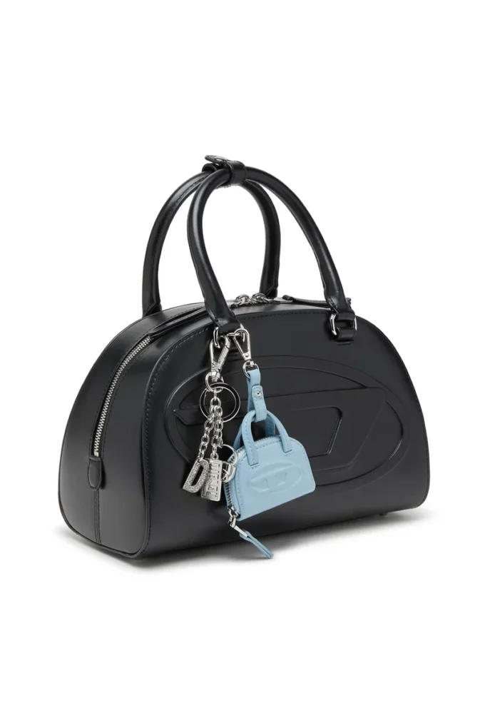 1dr dome charms Τσάντα με γυαλιστερό, τσαλακωμένο naplak