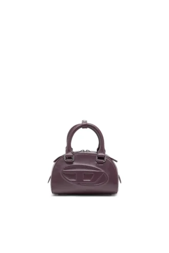1dr dome crossbody 1DR Dome-Mini τσάντα μπόουλινγκ από μπορντό δέρμα