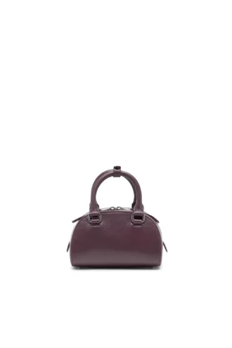 1dr dome crossbody 1DR Dome-Mini τσάντα μπόουλινγκ από μπορντό δέρμα