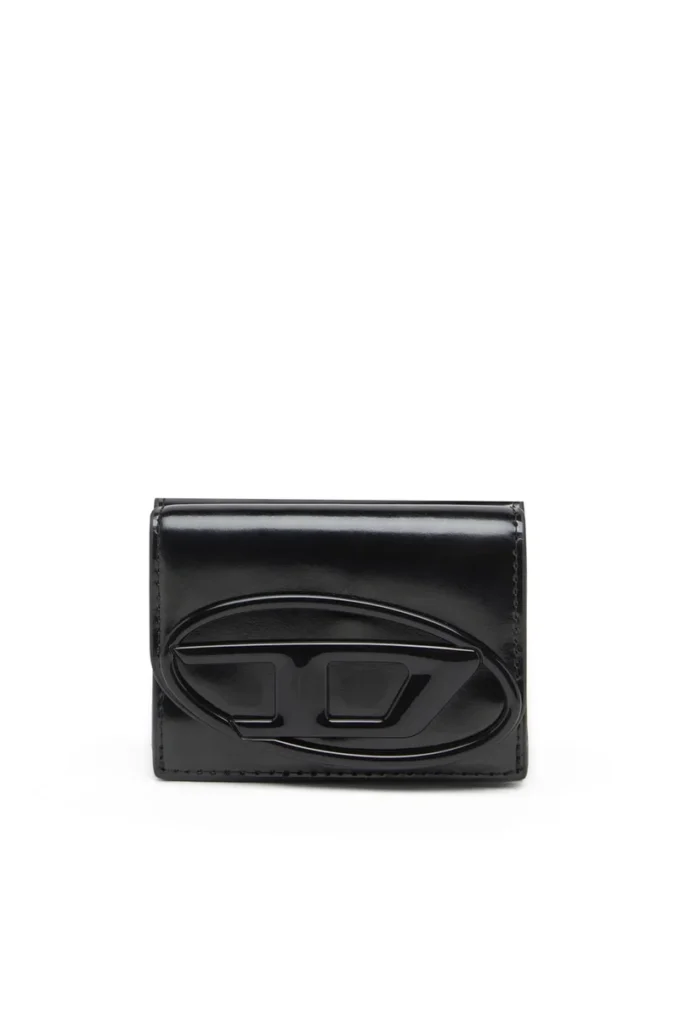 1dr tri fold coin xs ii Τριπλό πορτοφόλι από καθρέφτη δέρμα