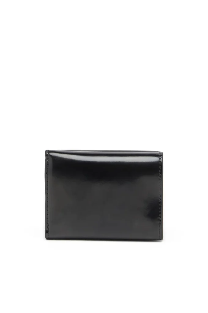 1dr tri fold coin xs ii Τριπλό πορτοφόλι από καθρέφτη δέρμα