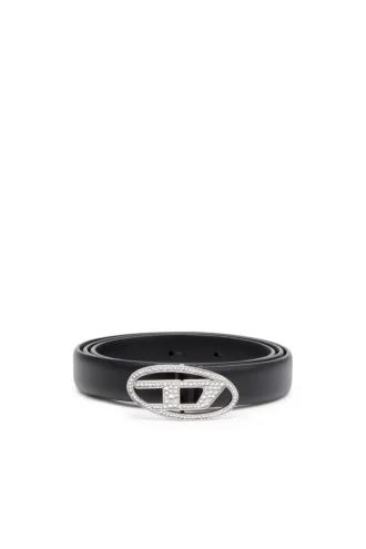 b-1dr strass 20 Λεπτή δερμάτινη ζώνη 1,9 cm με κρυστάλλινη αγκράφα