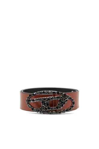 b-1dr w-crown Δερμάτινη ζώνη 4 cm με αγκράφα-κόσμημα
