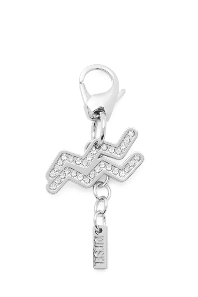 charm acquarius Μεταλλικό charm Υδροχόος με στρας