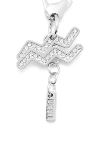 charm acquarius Μεταλλικό charm Υδροχόος με στρας