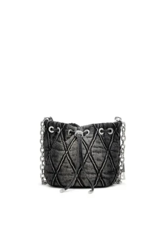 charm-d bucket s Τσάντα Charm-D S-Mini από καπιτονέ τζιν