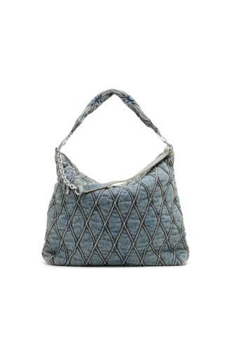 charm-d hobo Charm-D-Large hobo από καπιτονέ τζιν με σχέδιο argyle