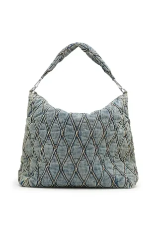 charm-d hobo Charm-D-Large hobo από καπιτονέ τζιν με σχέδιο argyle