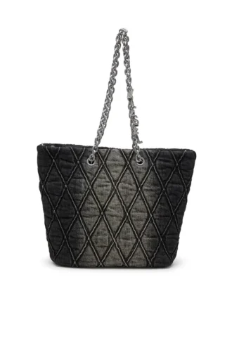 charm-d shopper m Τσάντα Charm-D-Tote από καπιτονέ τζιν
