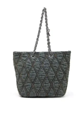 charm-d shopper m Τσάντα Charm-D-Tote από καπιτονέ τζιν