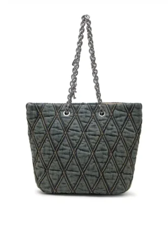 charm-d shopper m Τσάντα Charm-D-Tote από καπιτονέ τζιν