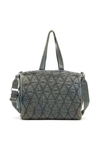 charm-d shopper Τσάντα Charm-D-Tote από καπιτονέ τζιν με σχέδιο Argyle
