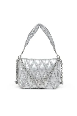 charm-d shoulder m Τσάντα ώμου Charm-D M από καπιτονέ μεταλλικό νάιλον