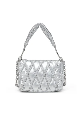charm-d shoulder m Τσάντα ώμου Charm-D M από καπιτονέ μεταλλικό νάιλον