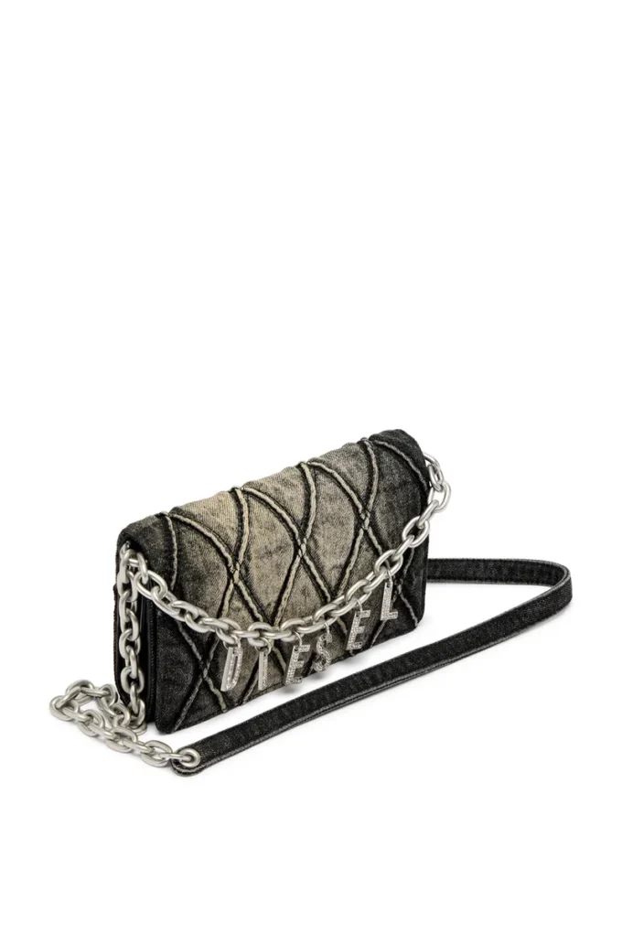 charm-d wallet strap Πορτοφόλι σε καπιτονέ τζιν με σχέδιο argyle charm-d wallet strap Πορτοφόλι σε καπιτονέ τζιν με σχέδιο argyle