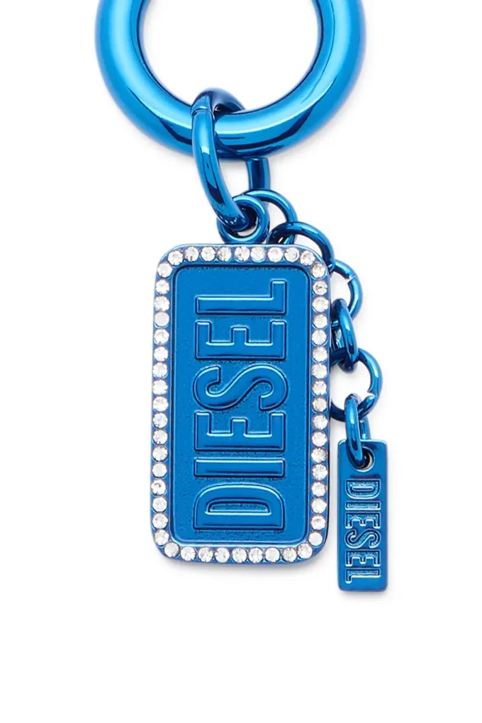 charm-diesel Μεταλλικό μπρελόκ με λογότυπο Diesel και στρας charm-diesel Μεταλλικό μπρελόκ με λογότυπο Diesel και στρας