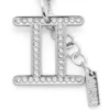 charm gemini Μεταλλικό γοητευτικό Gemini με στρας