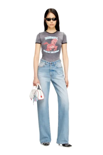 cl-t-uncutie-horse Βαμβακερό ελαστικό T-shirt με γραφικό τύπωμα αλόγου