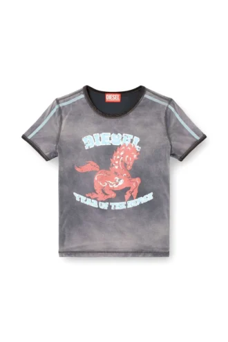 cl-t-uncutie-horse Βαμβακερό ελαστικό T-shirt με γραφικό τύπωμα αλόγου