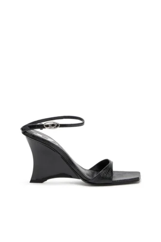 d-amber σανδάλια με πλατφόρμα D-Amber-Wedge σανδάλια από δέρμα με εφέ σαύρας