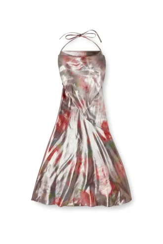 d-ebra Μεταλλικό φόρεμα midi με ροζέ τυπώματα
