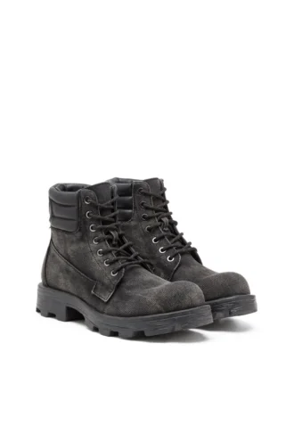 d-hammer lace up w Μπότες D-Hammer-Combat από τζιν και δέρμα