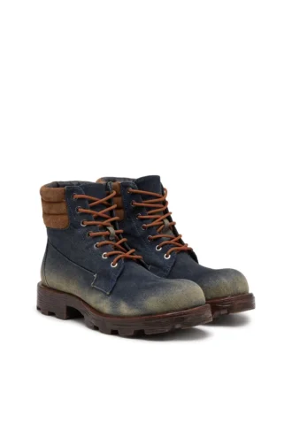 d-hammer lace up Μπότες D-Hammer-Combat από τζιν και σουέτ