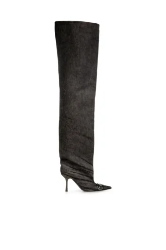 d-venus 90 otk μπότες Γυναικείες μπότες D-Venus-Over-the-knee από επικαλυμμένο τζιν