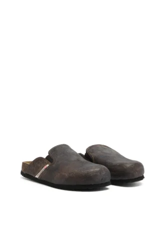 d-woodstock slip-on D-Woodstock-Clogs από σουέτ με εφέ crackle
