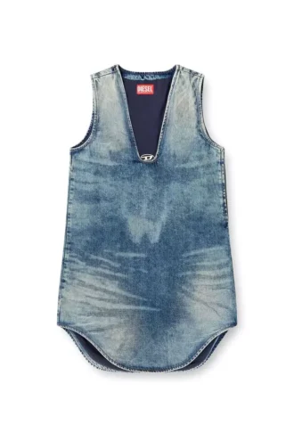 de-laris-dress-s Κοντό φόρεμα από μαρμάρινο τζιν