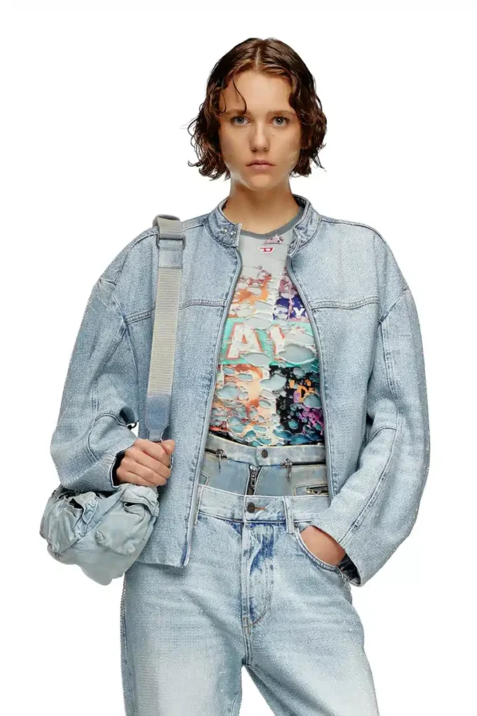 de-marge-fse Oversized μπουφάν από κρυστάλλινο τζιν