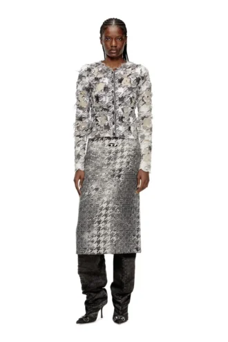 de- rathian-fsh Φούστα midi από τζιν Prince of Wales jacquard
