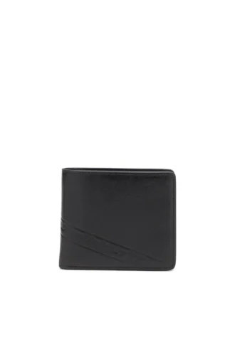 flag-d bi-fold coin s 3d Δερμάτινο πορτοφόλι με διπλό πτυσσόμενο σχέδιο και ανάγλυφο λογότυπο