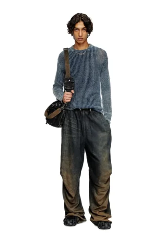 k-redros Πλεκτό πουλόβερ από πλέγμα με νήματα denim k-redros Πλεκτό πουλόβερ από πλέγμα με νήματα denim