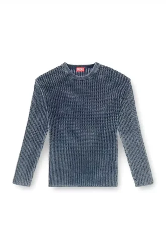 k-redros Πλεκτό πουλόβερ από πλέγμα με νήματα denim k-redros Πλεκτό πουλόβερ από πλέγμα με νήματα denim