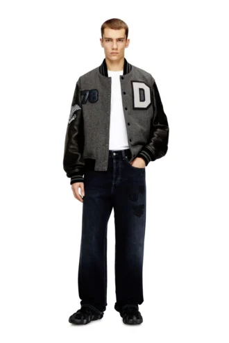 l-arry-cp Μπουφάν Varsity από μαλλί και δέρμα