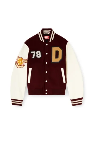 l-arry-cp Μπουφάν Varsity από μαλλί και δέρμα
