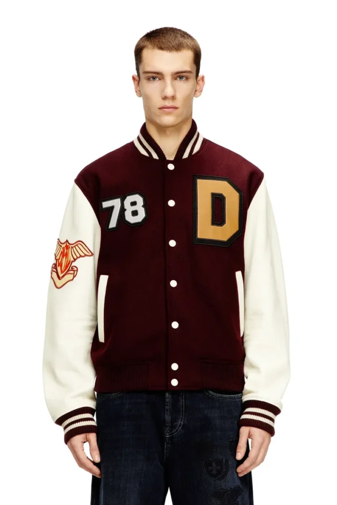 l-arry-cp Μπουφάν Varsity από μαλλί και δέρμα l-arry-cp Μπουφάν Varsity από μαλλί και δέρμα