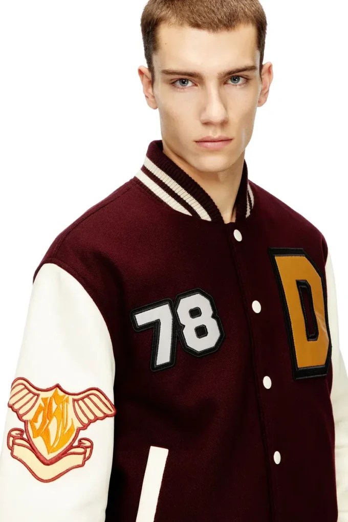 l-arry-cp Μπουφάν Varsity από μαλλί και δέρμα l-arry-cp Μπουφάν Varsity από μαλλί και δέρμα