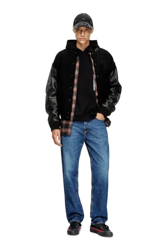 l-nyman Μπουφάν bomber Varsity από βαμβάκι και δέρμα l-nyman Μπουφάν bomber Varsity από βαμβάκι και δέρμα