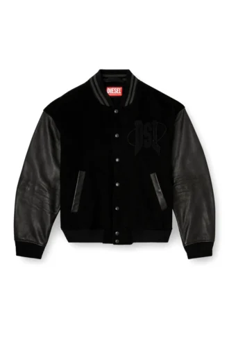 l-nyman Μπουφάν bomber Varsity από βαμβάκι και δέρμα