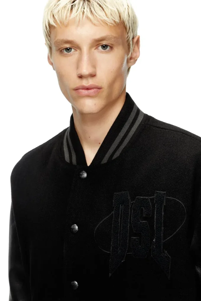 l-nyman Μπουφάν bomber Varsity από βαμβάκι και δέρμα l-nyman Μπουφάν bomber Varsity από βαμβάκι και δέρμα