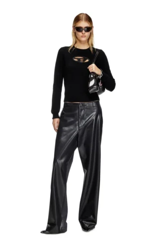 m-areesa-slim Πουλόβερ από μείγμα κασμίρ με λογότυπο cut-out