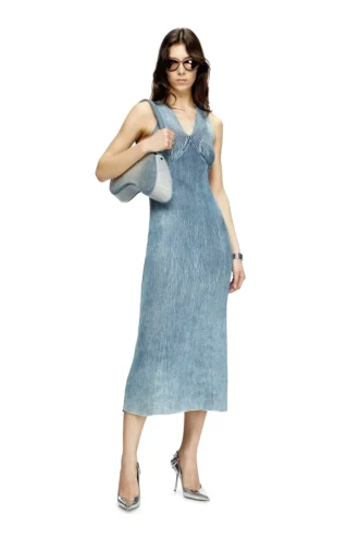 m-milong Φόρεμα midi από νήματα denim με γυαλιστερό εφέ