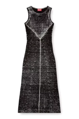 m-rab Πλεκτό φόρεμα από λινό με λογότυπο cut-out