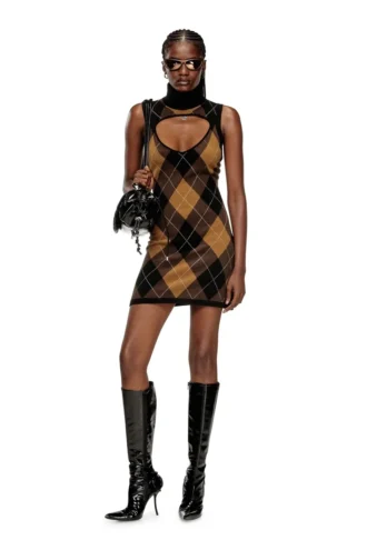 m-romko-dress Φόρεμα από μαλλί με μοτίβο argyle