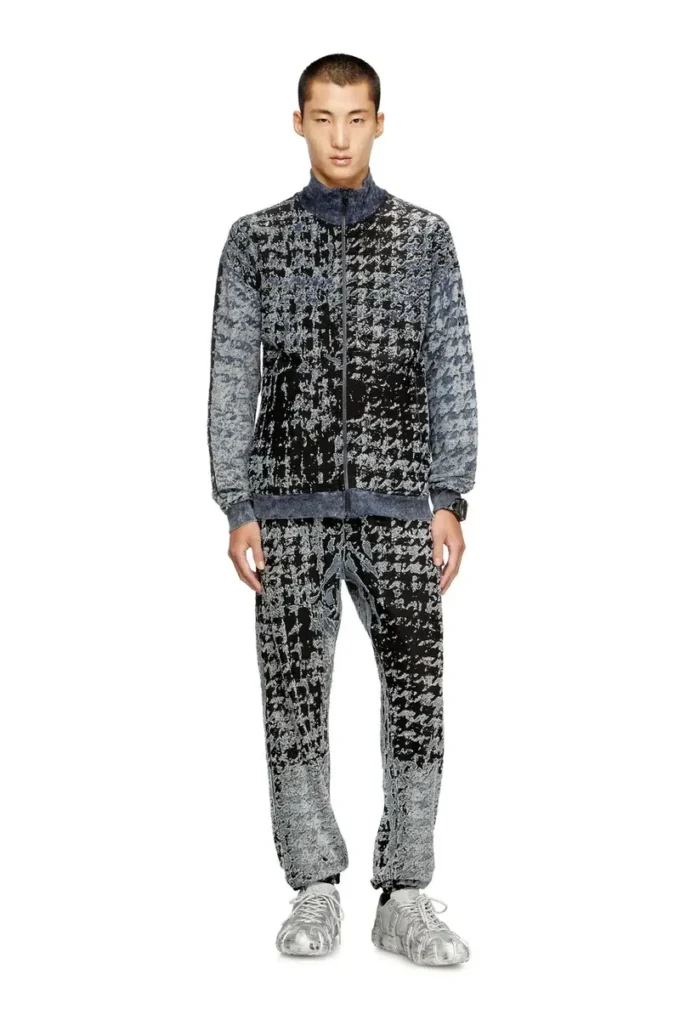 p-labis Ελαστικό παντελόνι σε μοτίβο devoré houndstooth p-labis Ελαστικό παντελόνι σε μοτίβο devoré houndstooth